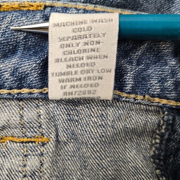 Vintage Fashion Bug Maxi Denim Skirt Modest Embroidered Pockets Back Pleat sz 12 - Picture 9 of 12